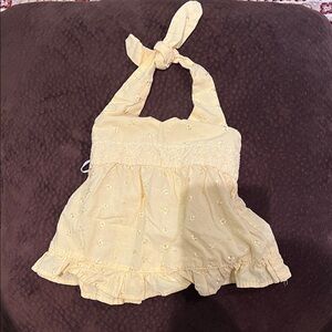 Yellow Baby Girls' Eyelet Halter Dress Top